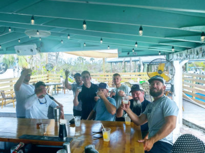 Cheers! Mangos customers enjoying the island vibe