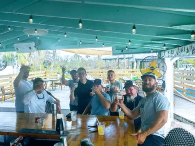 Cheers! Mangos customers enjoying the island vibe Cheers! Mangos customers enjoying the island vibe