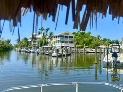 View of Island Club from Tiki Boat