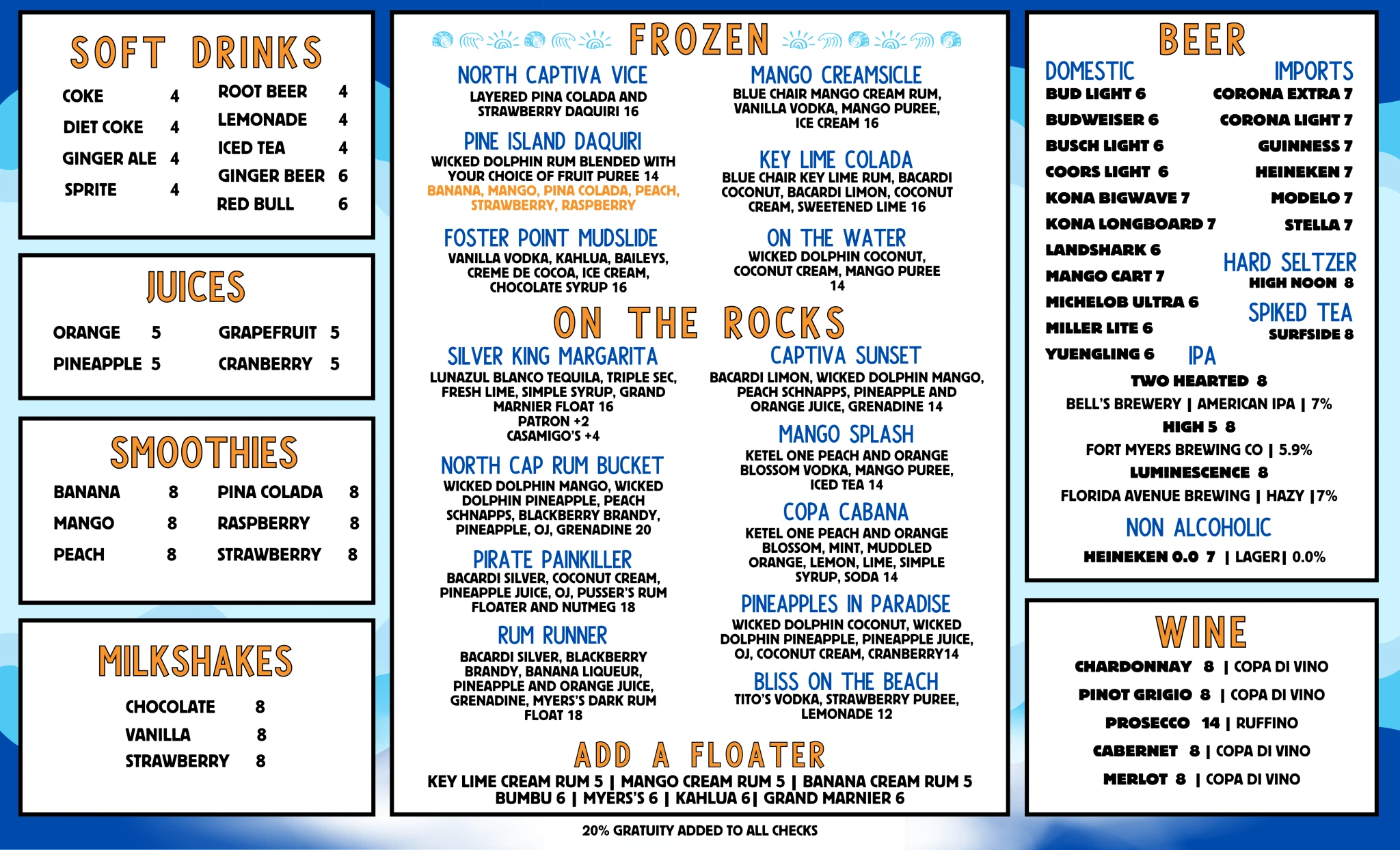 MANGOS DRINK MENU